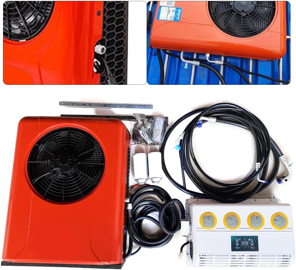Air Conditioner, 12V 800W 36A Portable Outdoor&Indoor Air Conditioner Two Packages Split AC Unit Universal Electric A/C Kits Camper A/C Units w/Remote Control for RV, Trailers, Pilothouse, Trucks