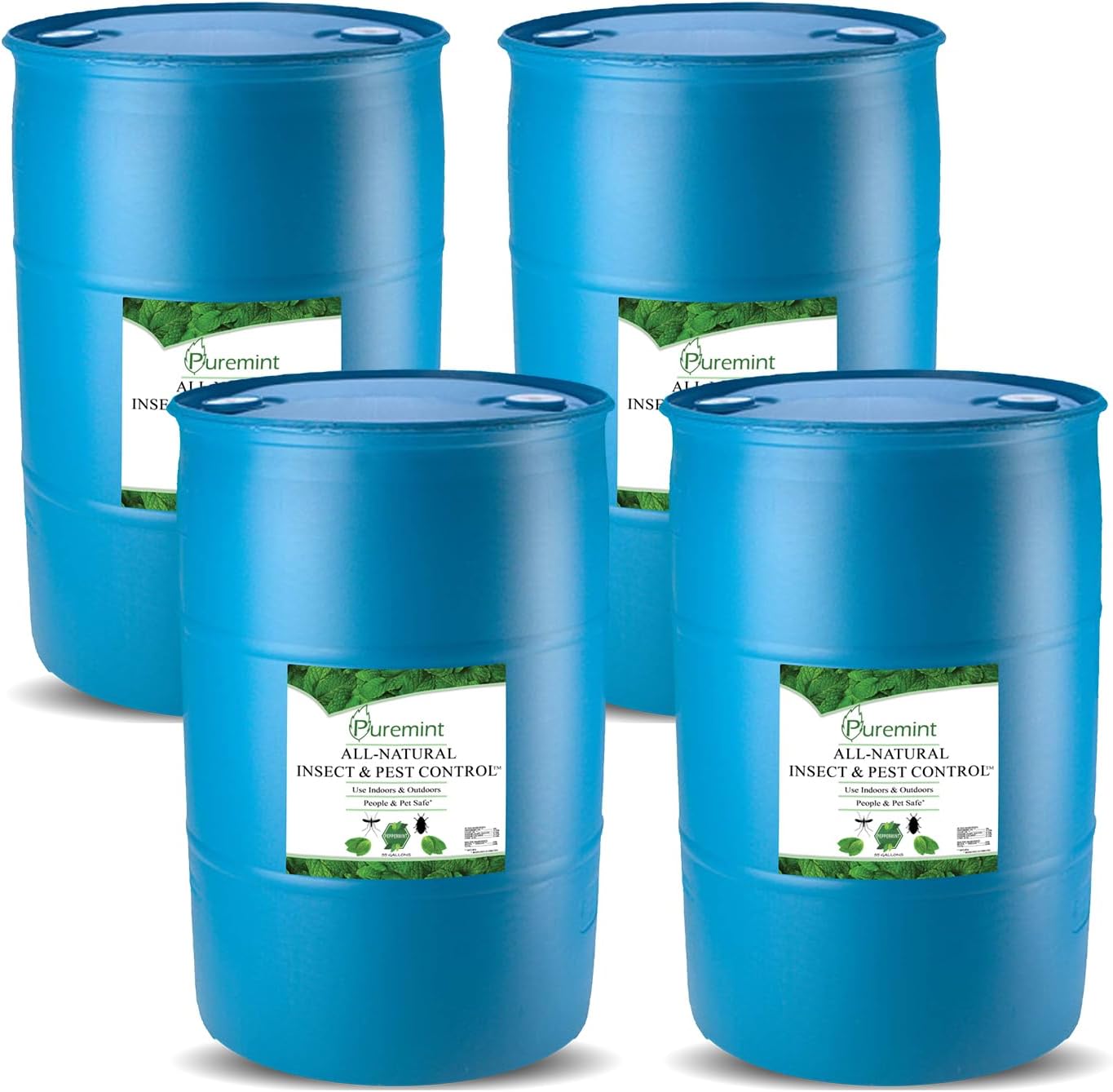 Puremint Insect & Pest Control, Powerful & Natural 5% Peppermint Oil Spray for Ants, Spiders, Bed Bugs, Dust Mites, Roaches and More - Indoor and Outdoor Use, 4-55 Gallon Drums