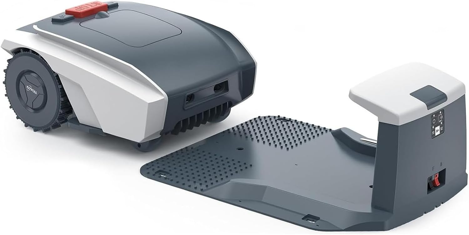 Electric Mower Robot, Garden Lawn Mower, Cutting Width 19cm, App Control, Automatic Lawn Mower for Lawns up to 1500m², Automatic Charging, Lawn Care for Gardening,Grey