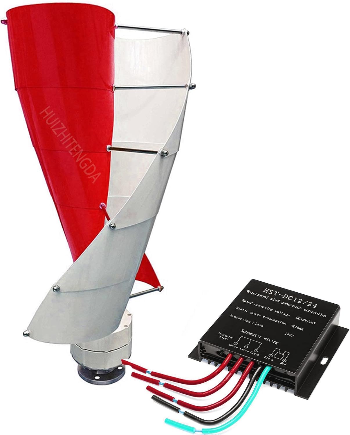 12V-220V No Noise Vertical Axis Wind Turbine Generator, 14000W Magnetic Levitation Wind Turbine with MPPT Controller for Green Windmill,24v