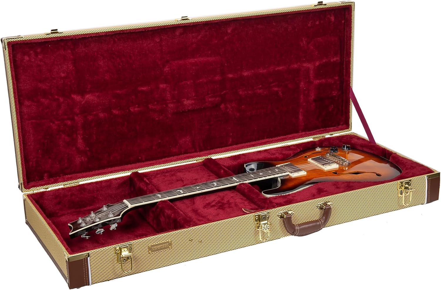 Crossrock PRS SE Hollowbody Electric Guitar Case, Rectangular, Vinyl Tweed (CRW620PRSHBTW-R)