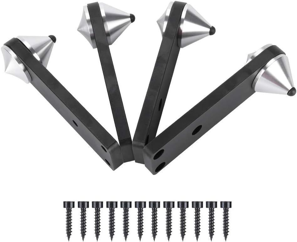 4PCS ned Type o Ser Foot, Subwoofer Shockproof Bracket, All Aluminum Ser Spike for HiFi Sers, Bookshelves, Floor Boxes, Amplifiers, with 12 Ss
