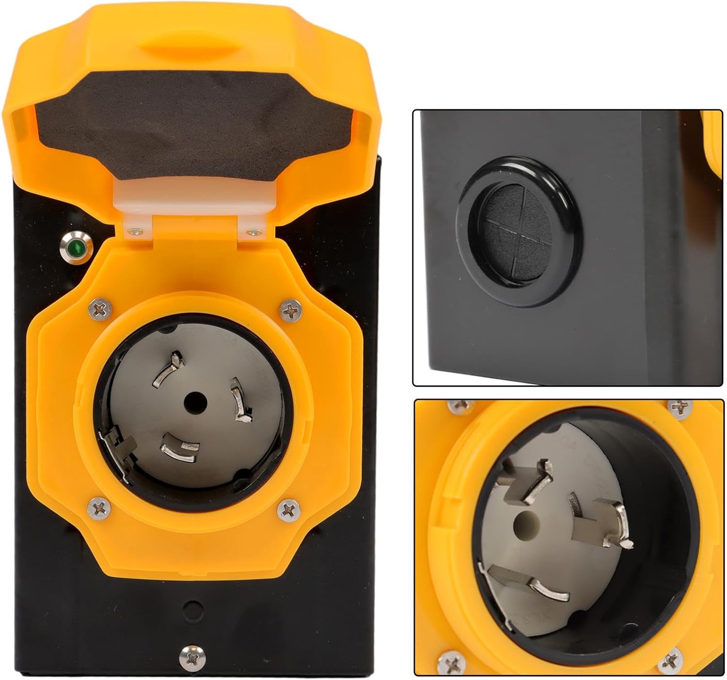 labwork 15FT 50 Amp Generator Extension Cord and Inlet Box Generator Cord NEMA 14-50P/SS2-50R 125/250V Twistlock Connector Yellow