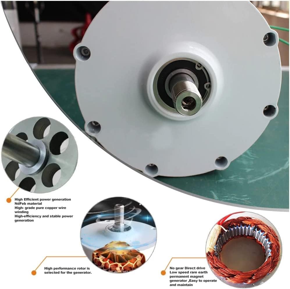 8000W Gearless Permanent Magnet Generator,AC Alternators for Wind Turbine Water Turbine (White,with Controller)