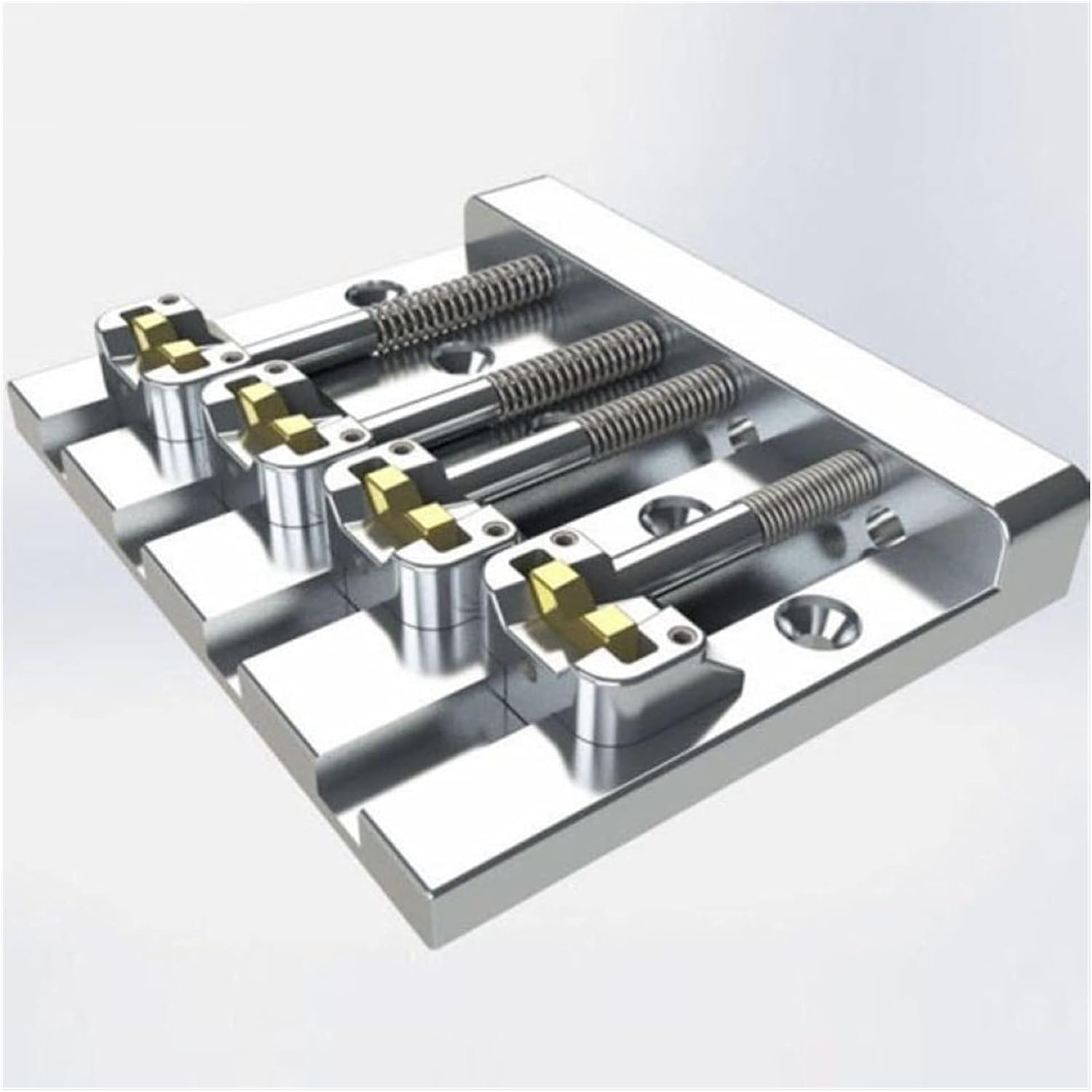 New Bass Bridge 4 String Modification Badass Bass-Chrome Guitar Bridge System Set