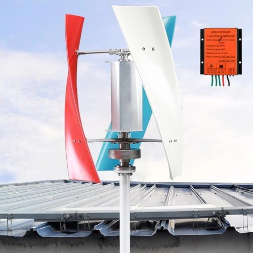 2000W Vertical Wind Turbine Generator - 3-Blade 12V/24V/48V Wind Power Kit with Controller for Home, Boat, Gazebo, Chalet Renewable Energy Solutions