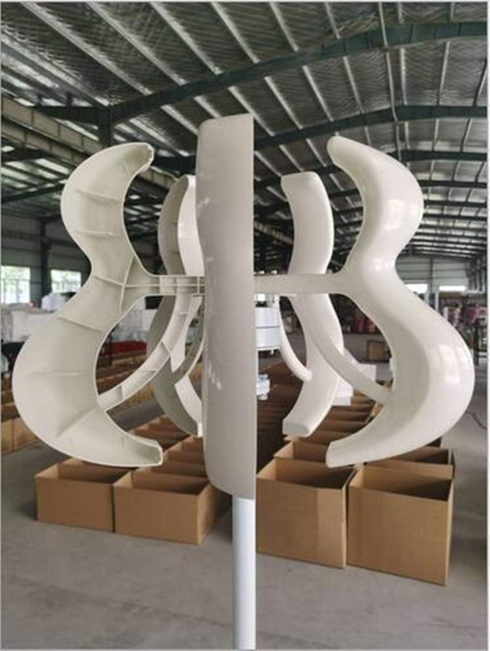 800W Vertical Wind Turbine Generator Windmill 5 Blades 12V/24V/48V Charge Controller for Marine Ship/Camping/Home Use,White,12v