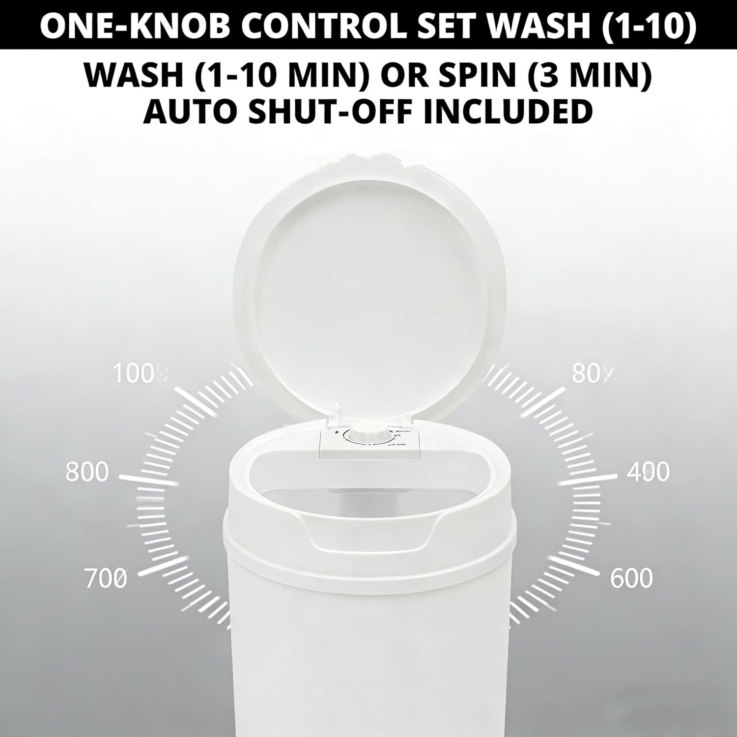 Compact Mini Washer- Portable Semi-automatic Small Washer Machine Single Tub Laundry Washer for Apartments, Dorms,Traveling, RV, IPX4 (White)