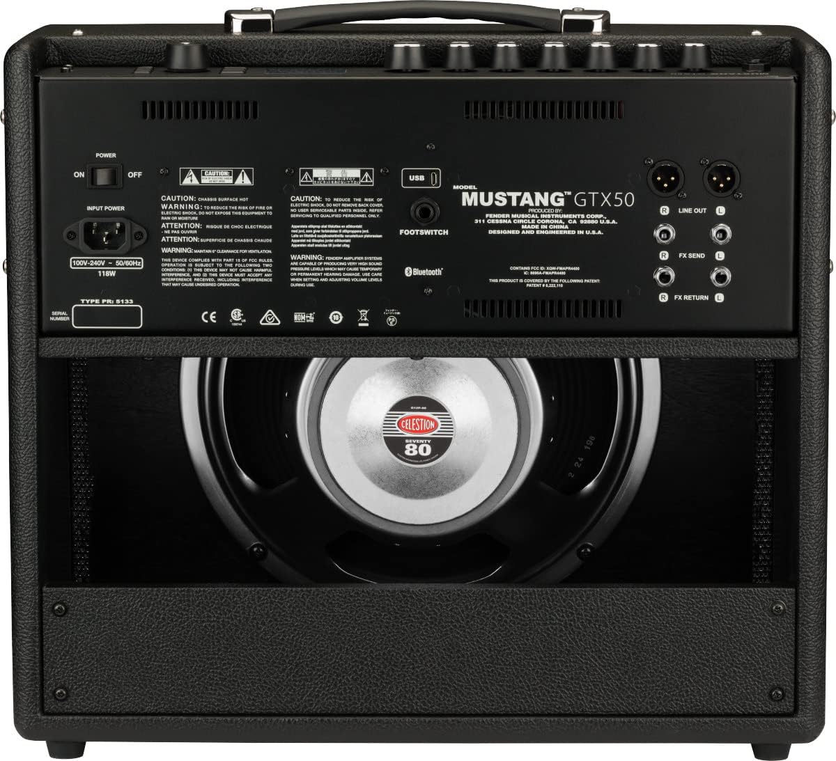 Fender Mustang GTX50 Digital Modeling Combo Amplifier Bundle with Instrument Cable, Amperstand Guitar Cradle, Tuner, and 24-Pack Picks