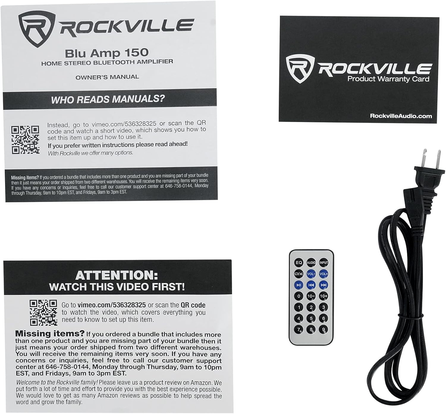 Rockville BLUAMP 150 75W x 2 Home Stereo Bluetooth Amplifier Receiver, 4-8 Ohm, Optical/Phono/RCA, Karaoke Mic Inputs, Bluetooth 5.0, for Home Theater and Vinyl