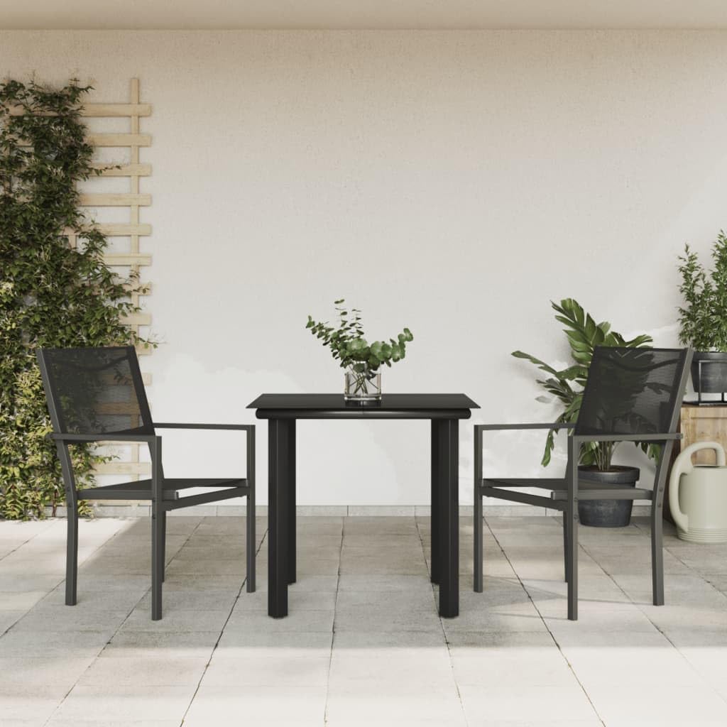 3 Piece Patio Dining Set Black Steel and Textilene,Step 3: Optimize Search Enhanced Content (SEC) Furniture Sets for Patio, Lawn & Garden
