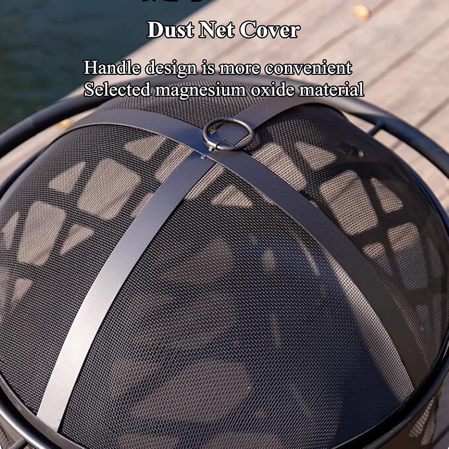 Fire Pits & Bowls, Outdoor Wood Burning Fire Pit, Portable Firepit w/Screen Cover & Grill Grate, BBQ Heating Basin for Garage Backyard Restaurant Garden