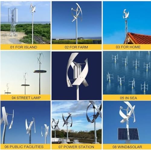 3000W Vertical Wind Turbine Generator for Home, Silent 12V/24V/48V Portable Renewable Energy, Eco-Friendly MPPT Controller Solution for Sustainable Power Systems