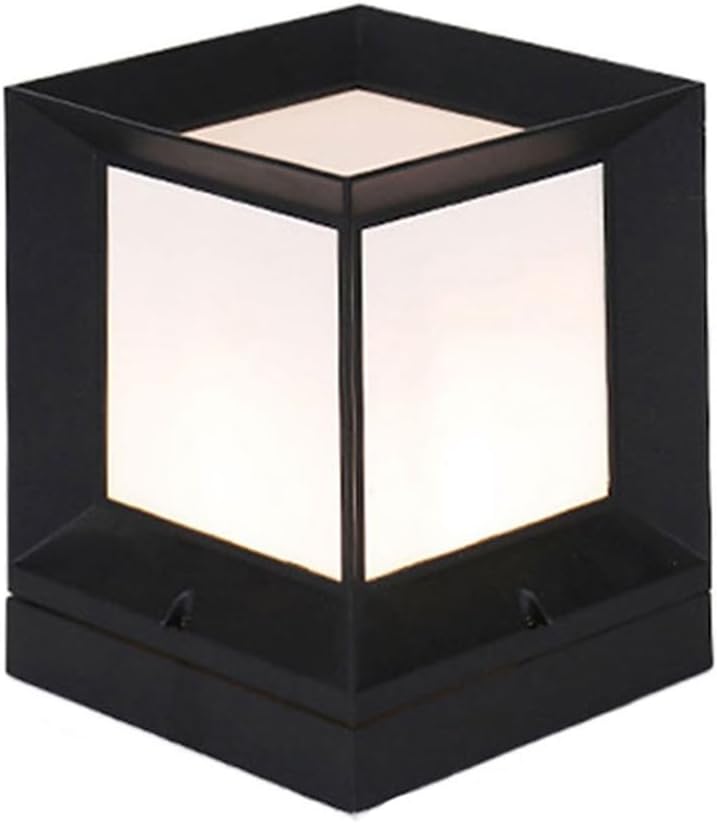 Black Modern Post Light, Simple Landscape Lighting Waterproof Garden Patio Fence Cap Deck Decoration Lantern Pillar Headlight Square Column Post Light