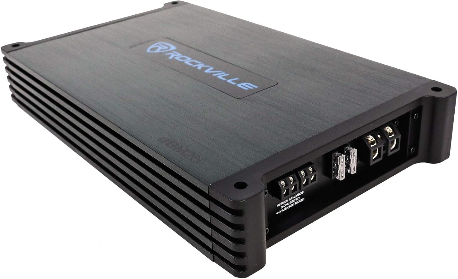 Rockville DBM25 Marine Amplifier, 1500W Peak/375W Dyno RMS, 2 Channel, 2 or 4 Ohm, Waterproof Design, Adjustable Crossover, Remote Bass Control for Boats and Marine Audio