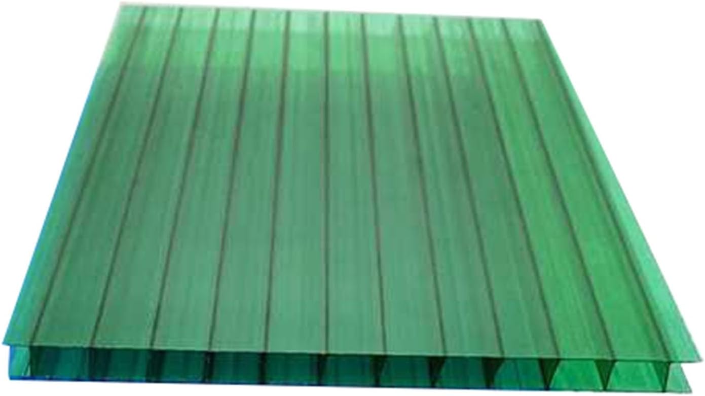 12 Pieces Polycarbonate Greenhouse Panels, Clear Fiberglass Boards, Roof Insulation Boards, Cold Frame Replacement Boards, for Outdoor Garden Pergola(Green,1.05X1m-8mm)