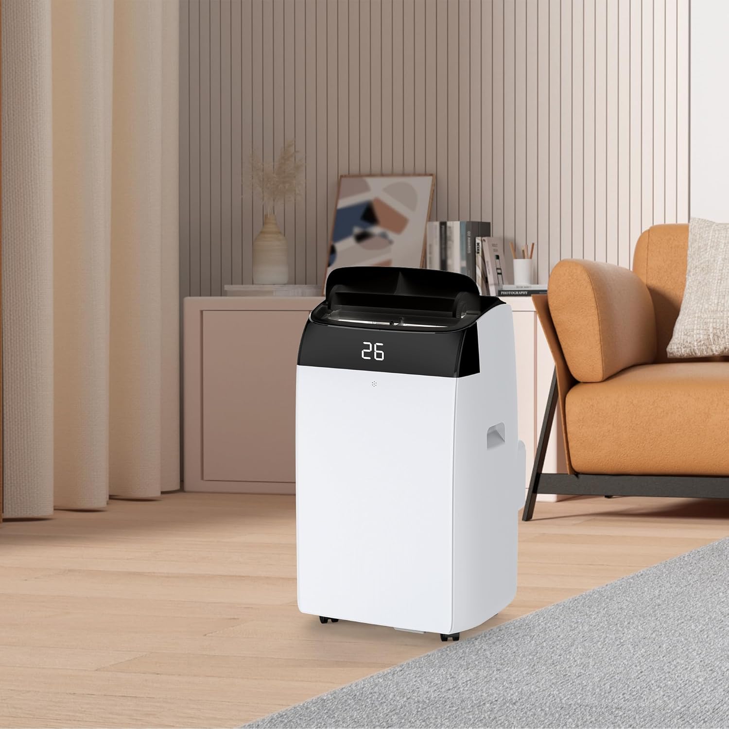 Portable Air Conditioner 12,000BTUs Room Air Conditioning Cools Up to 550 Sq.Ft, 3-In-1 AC Unit with Cooling/Dry/Fan Modes, Quiet Freestanding Air Conditioner with Remote Control, 24H Timer, for Home