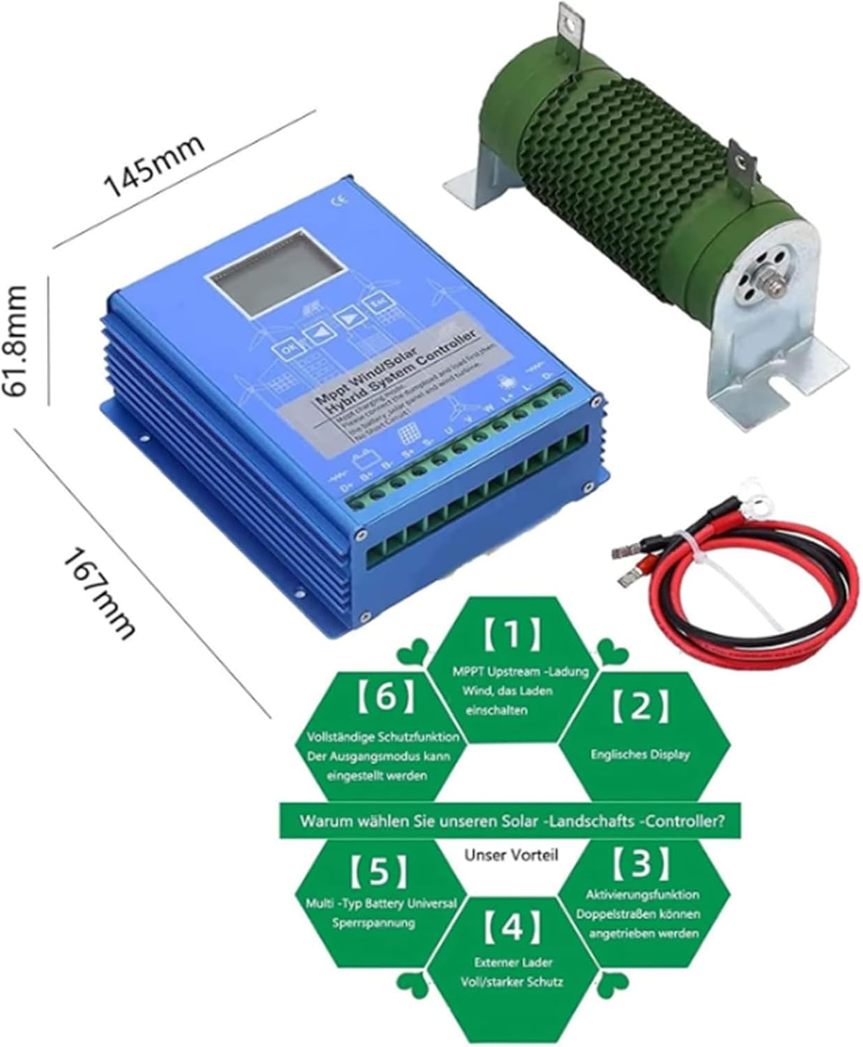 220v,MPPT Charge Controller Solar & Wind Hybrid System 12V/24V/48V Auto Regulator Home Use Solar Panel Windmill Generator (1500W)