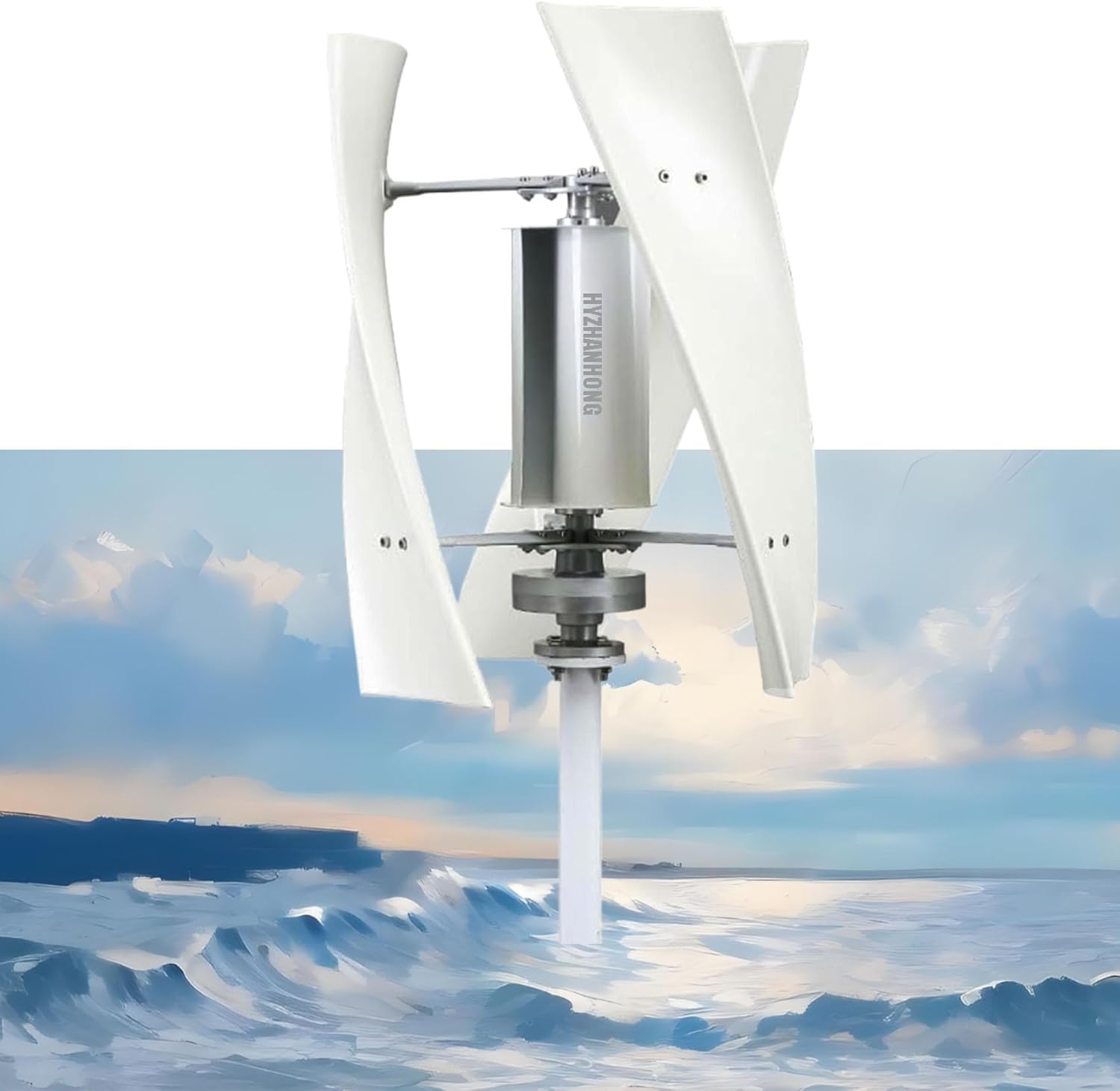 220v, Wind Turbine Generator Kit, 2000W Vertical Axis Wind Turbine Generator with Controller & Wind-Assisted Wheel,12V-220V3 Blades Permanent Magnet Generator