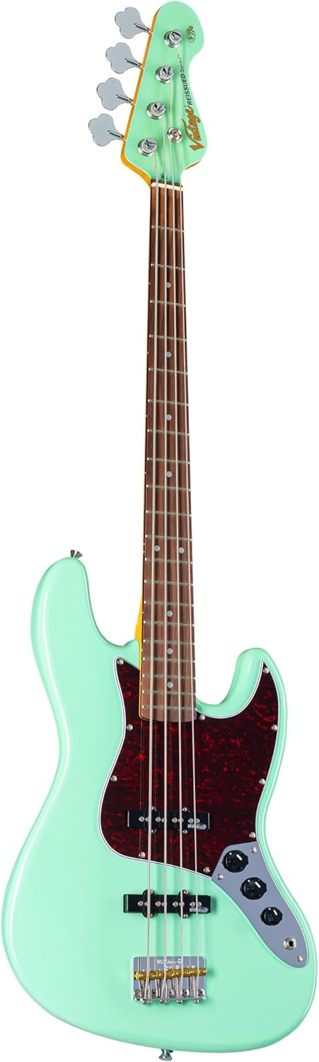 VINTAGE Electric Bass, Green (VJ74VG)