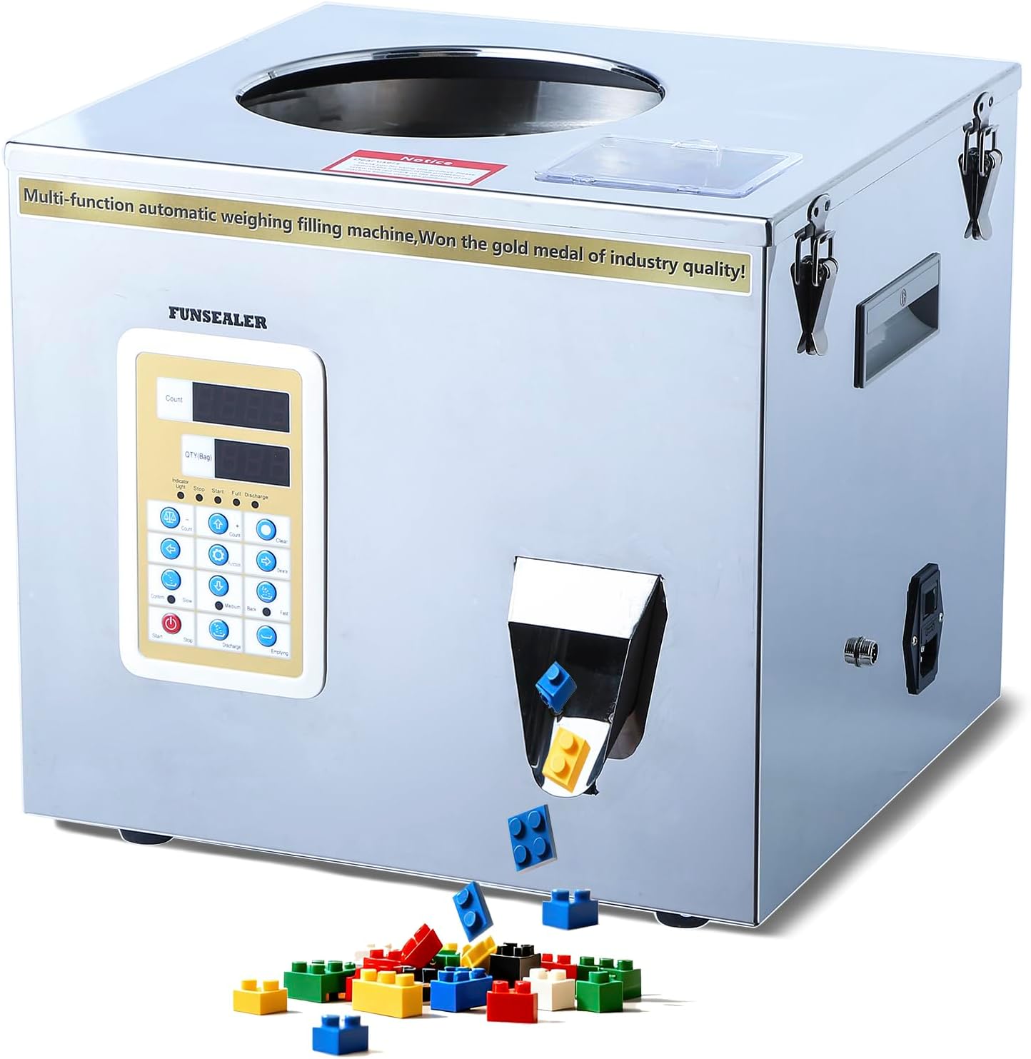 Counting Filling Machine, Digital Counter for Packing Buttons, Small Toys & Small Accessories (Max 99 Pcs), Food-Grade 304 Stainless Steel