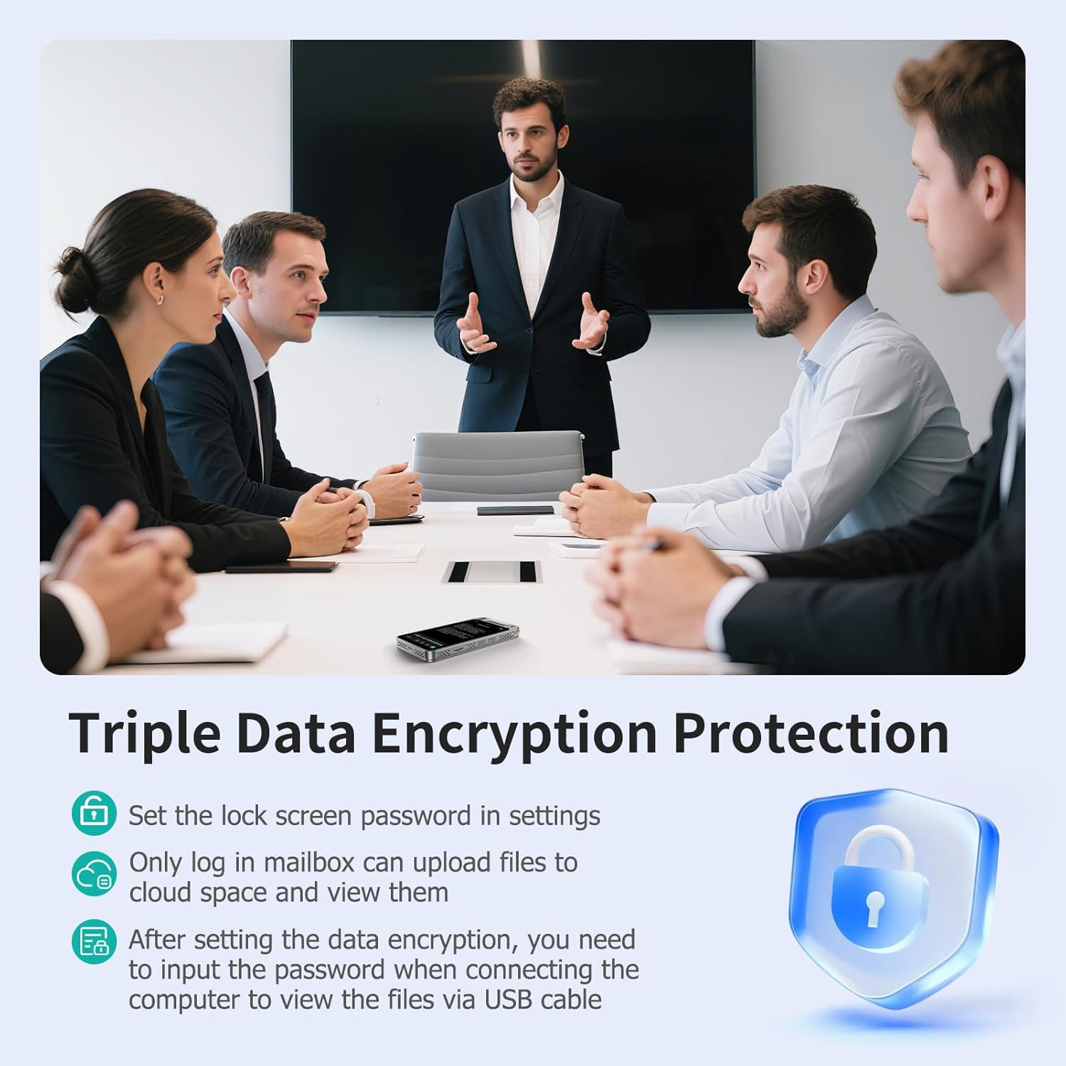 Online Offline Voice Recorder with Playback, AI Digital Voice Recorder with Free Transcription, 134 Languages Voice-to-Text, Noise Reduction, Professional Recorder Device for Meetings, Lectures