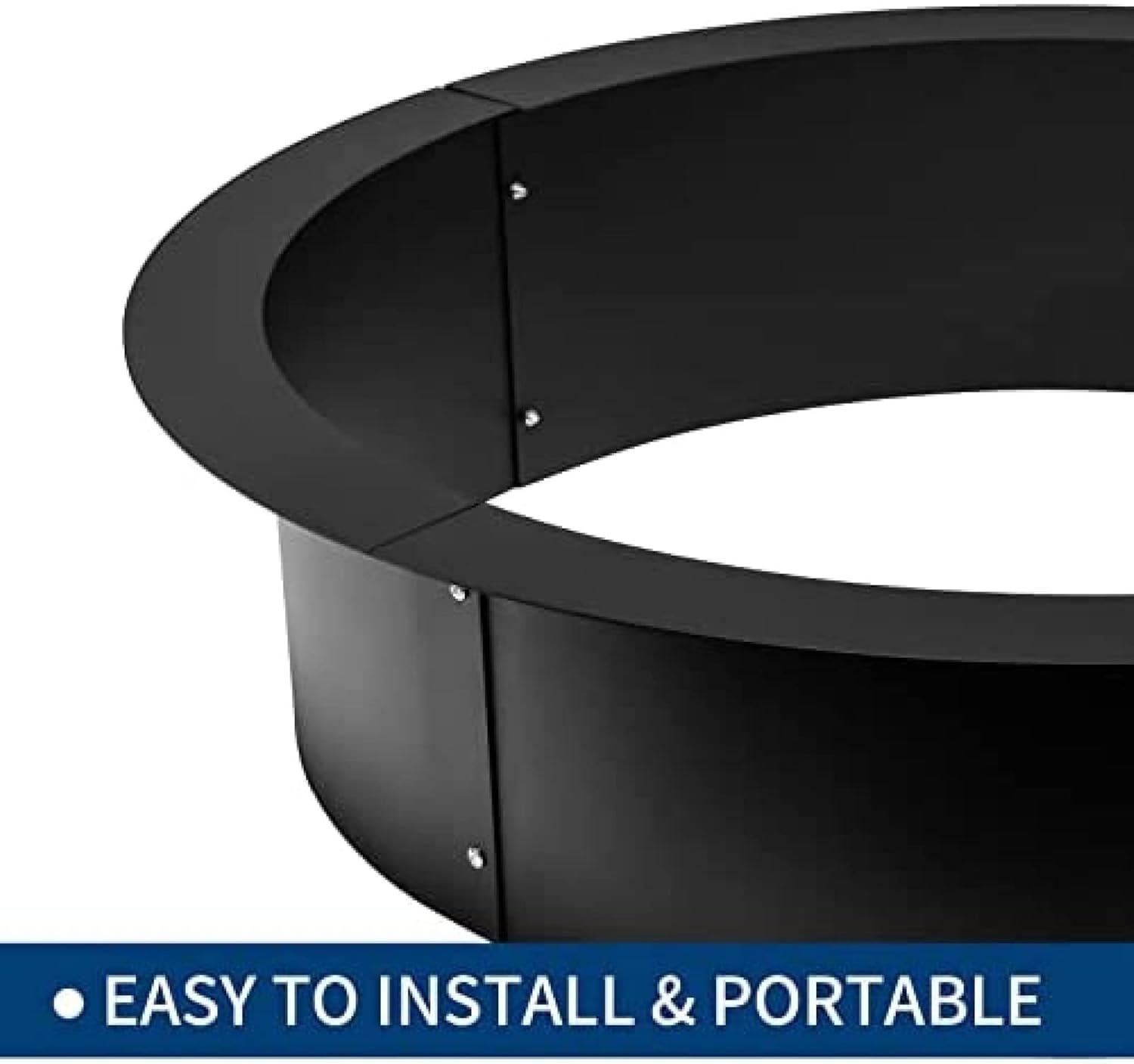 Galvanized Fire Pit Ring Thick Heavy Duty Solid Steel, Metal Fire Pit Liner DIY Campfire Ring Above Or In-Ground for Outdoor, Backyard (36x30x10 inch)