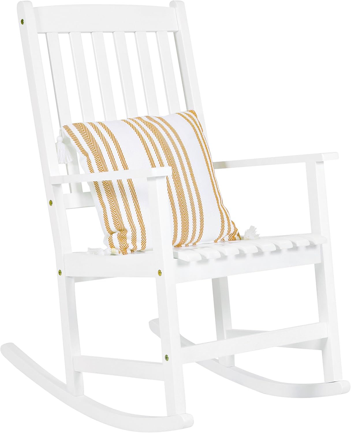 Best Choice Products Indoor Outdoor Traditional Wooden Rocking Chair Furniture w/Slatted Seat and Backrest, White