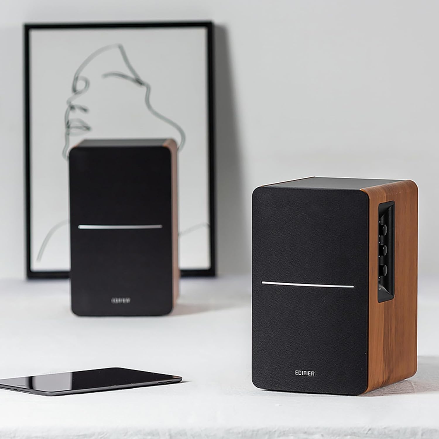 Edifier R1280Ts Powered Bookshelf Speakers - 2.0 Stereo Active Near Field Monitors - Studio Monitor Speaker - 42 Watts RMS with Subwoofer Line Out - Wooden Enclosure