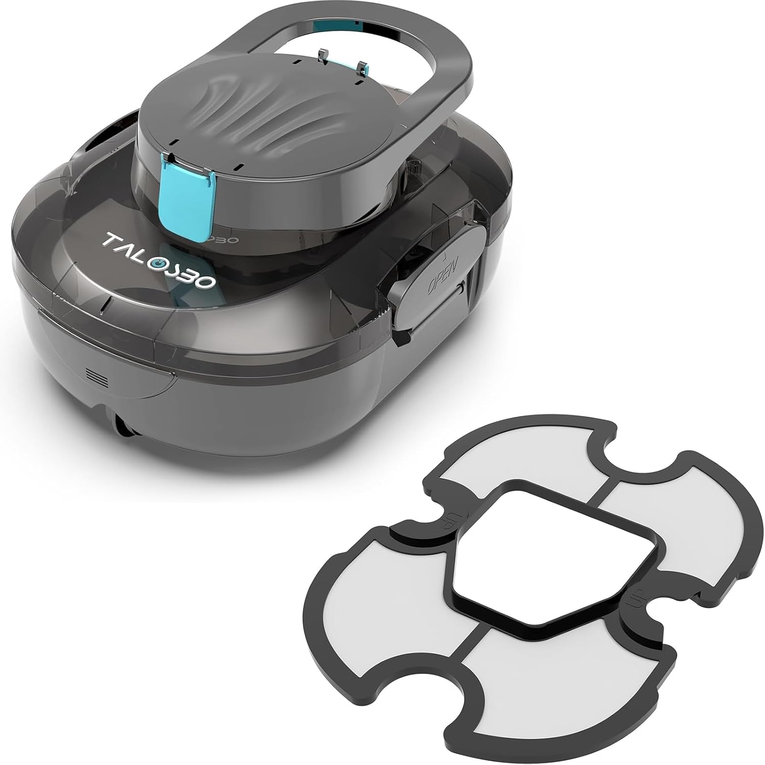 Pleco S1 Cordless Pool Vacuum Robotic Pool Cleaner with 75-80Mins Runtime, Small Pool Robot for Above-Ground Pools up to 645 Sq.ft, Lightweight, Auto-Parking, Black & Filter