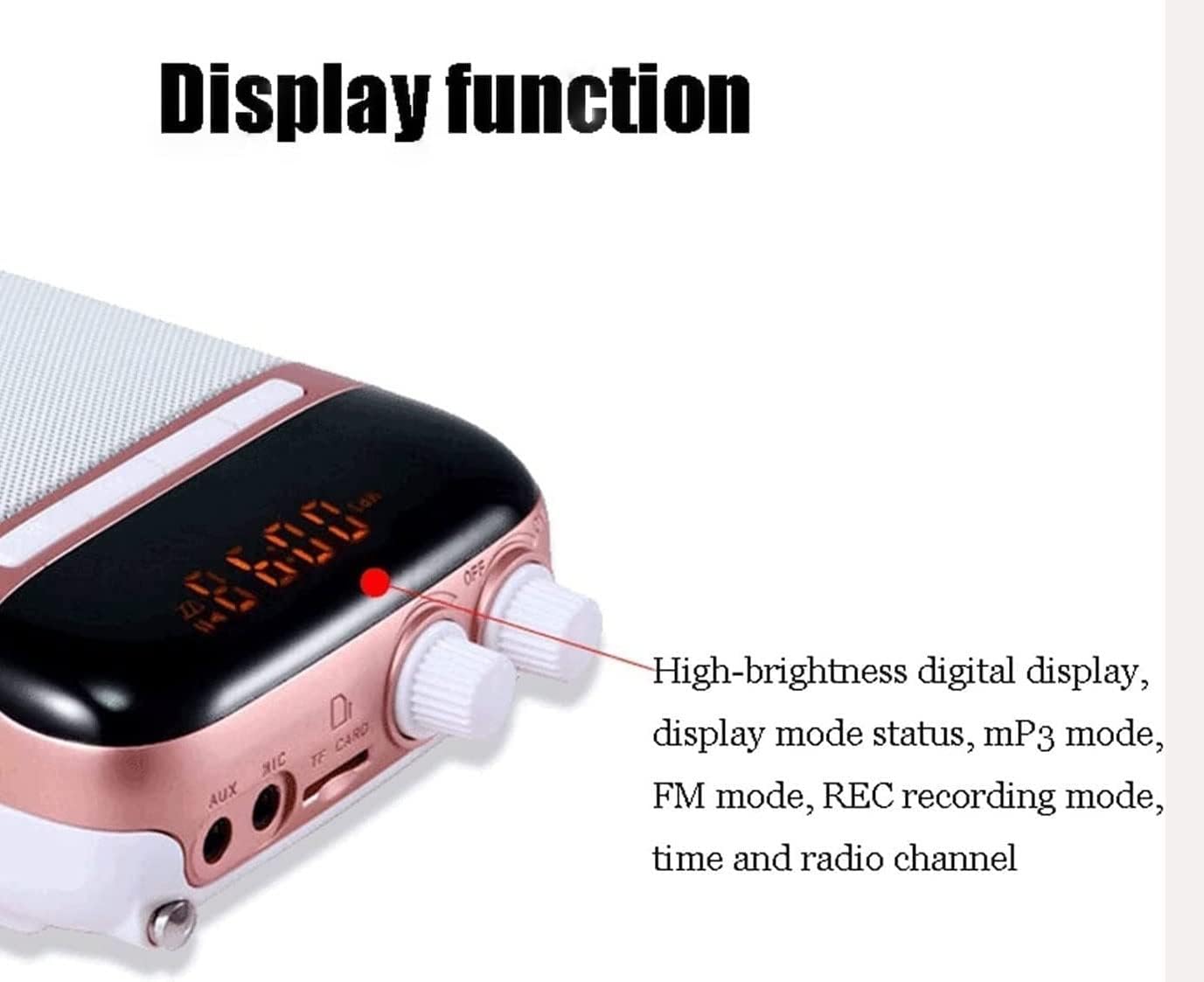 TOEWOE Portable Voice Amplifier for Teacher with Microphone Headset, Personal Speaker for Teachers, Tour Guide, Coaches, Classroom (Color : Pink)