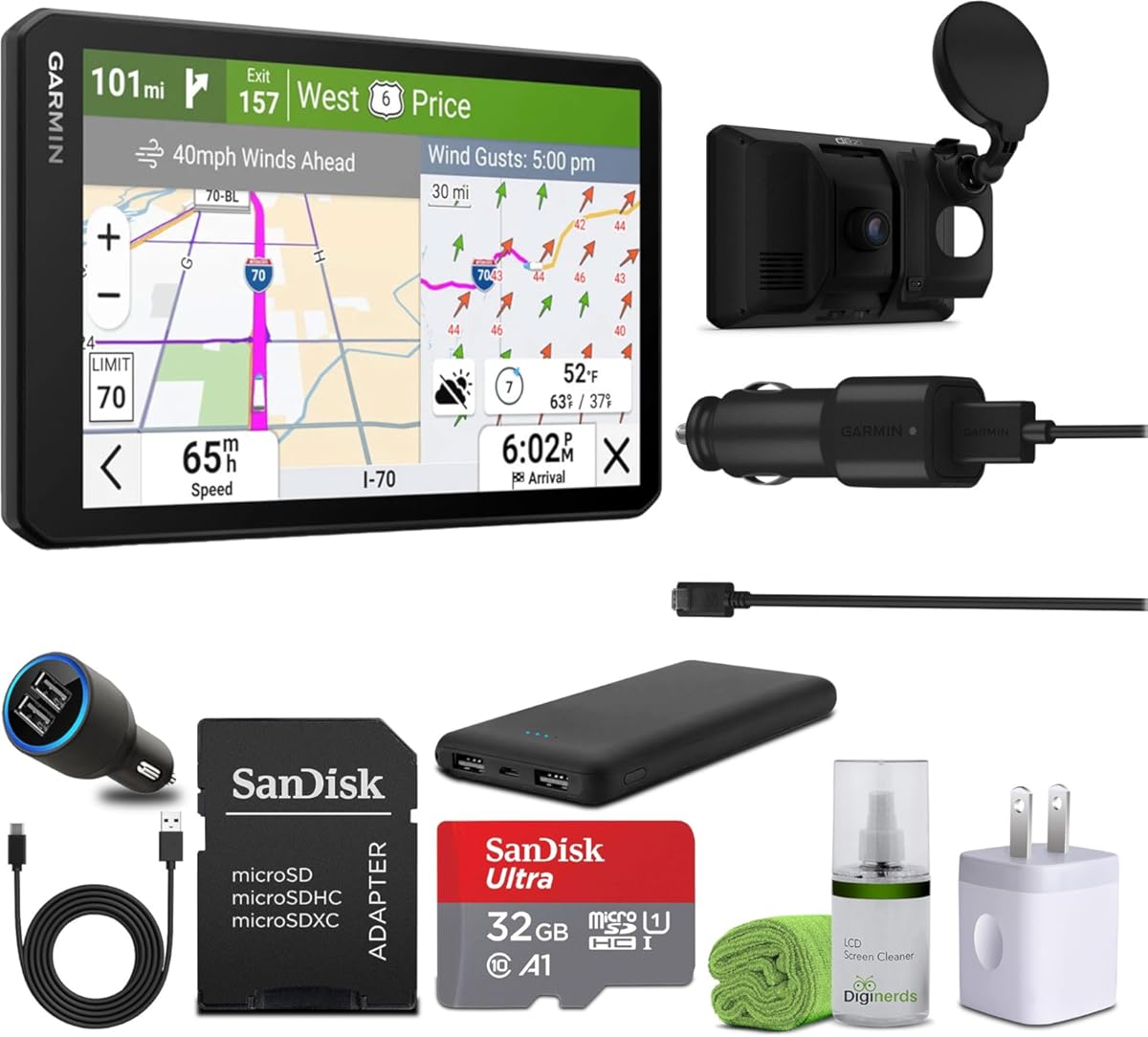 Garmin Dezl Cam OTR725 GPS Truck Navigator with Dash Cam 7