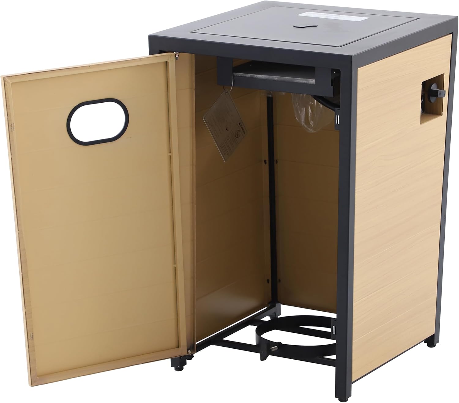 Tapered Square Outdoor Propane Gas Fire Pit Table 40,000 BTU Propane with Glass Bead Filler