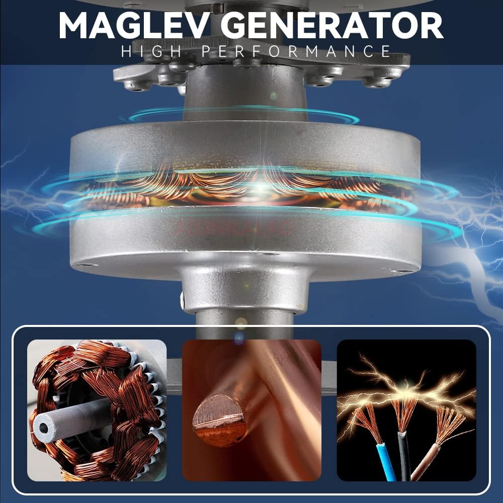 5000W 3 Blades Wind Turbines Kit,12V 24V 48V 220V Three-Phase Vertical Wind Turbine Generator,for All Wind Turbine Generator