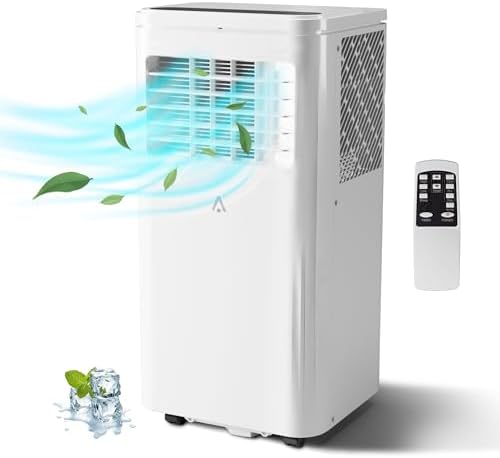 10000 BTU Portable Air Conditioner with Remote Control, Standing AC Unit, 3-in-1 Air Conditioner with Window Vent Kit/Digital Display/24h Timer, for Room Bedroom Home Garage RV