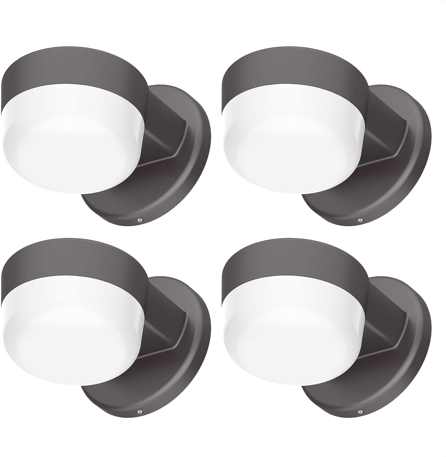 TIERONE Modern LED Wall Pack Light Security Light with Dusk to Dawn Photocell Outdoor Wall Sconce for Patio, Porch, Hallway 12W 1000LM 3000K Daylight Waterproof UL Listed 4 Pack