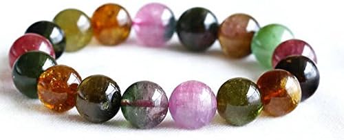 1 strands natural colorful pink green purple red tourmaline bracelet round big beads 12mm 05059