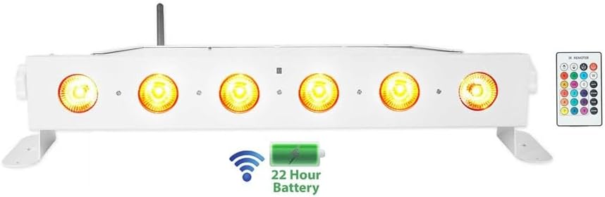 DJ Lighting Bundle: Rockville Best Strip 60 (10) Rechargeable RGBWA UV Strip Wash Lights & ROCKFORCE W4 384-Channel Wireless DMX Controller with MIDI, 11-Items