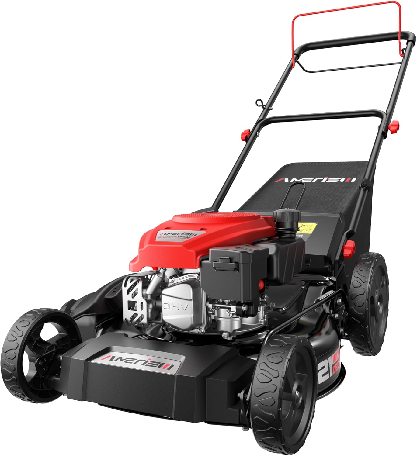 Gas-Powered Lawn Mower Self-Propelled, 170cc OHV Engine with Air Cooling, 21