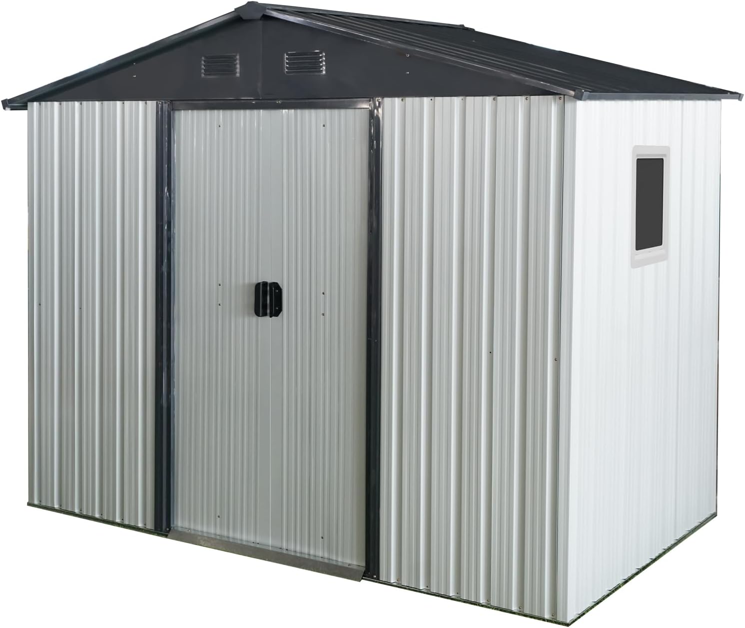 Outdoor Storage Shed 8 x 4 ft. Utility Tool Shed Metal Storage Garden Shed with Door & Lock for Patio Storage, White