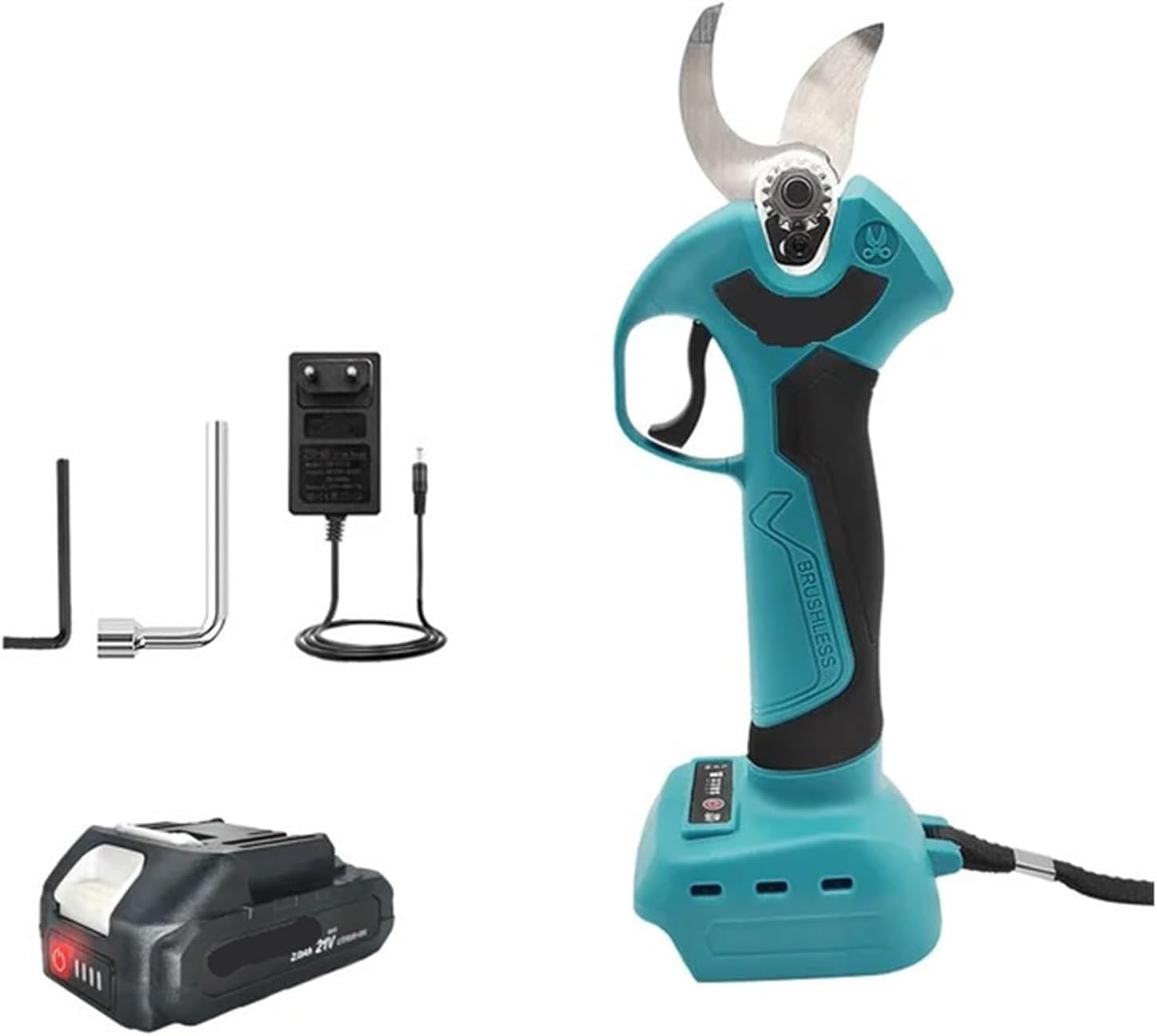 Cordless Pruning Shears Rechargeable Electric Scissors Brushless Garden Pruner Electric Cutter for 18V Battery(1PC 2Ah Battery)