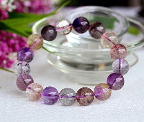 JEWELZ 1 strands natural purple pink red mix super seven 7 bracelet round ????7, melody stone 12mm 04049