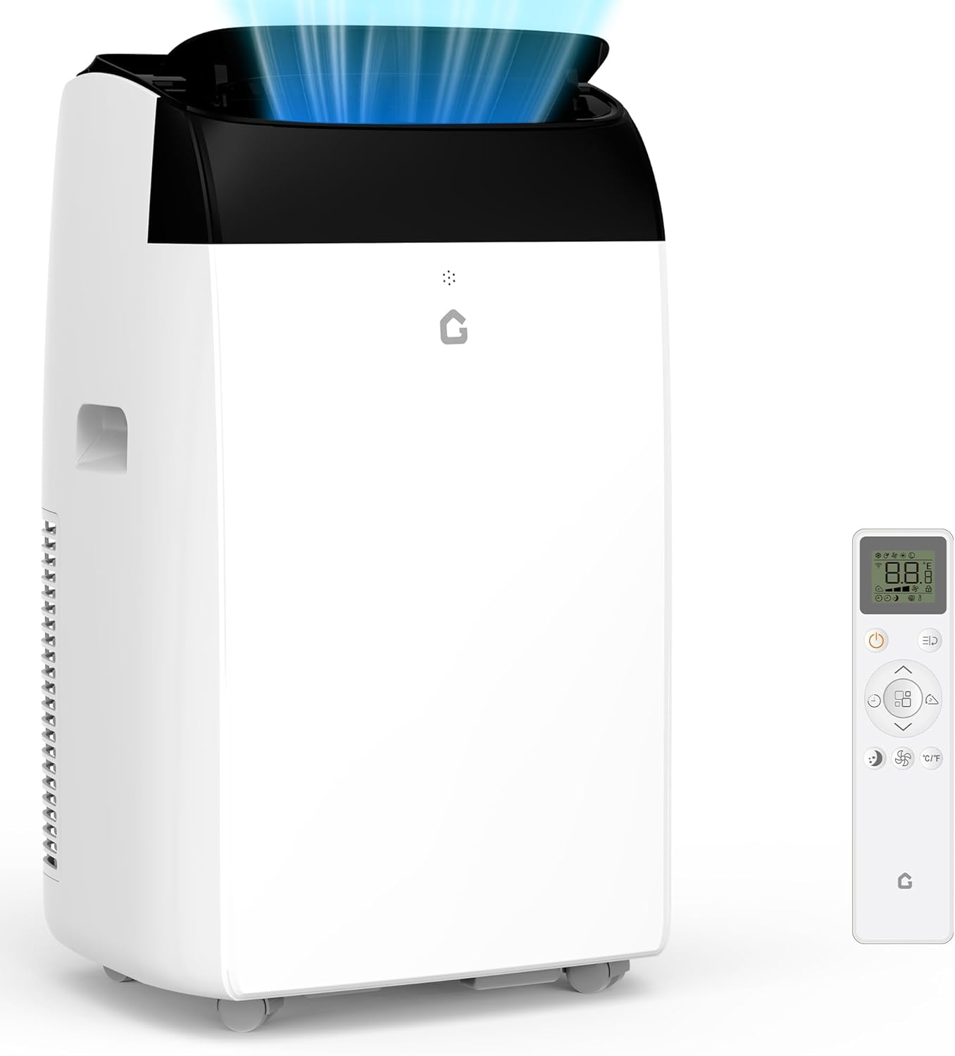 14000 BTU Portable Air Conditioners, 3-IN-1 Energy Efficient AC Unit with Cooling, dehumidification, Fan, Low Noise, Remote Control, Cooling within 550 sq.ft, for Large Room, Office, Black