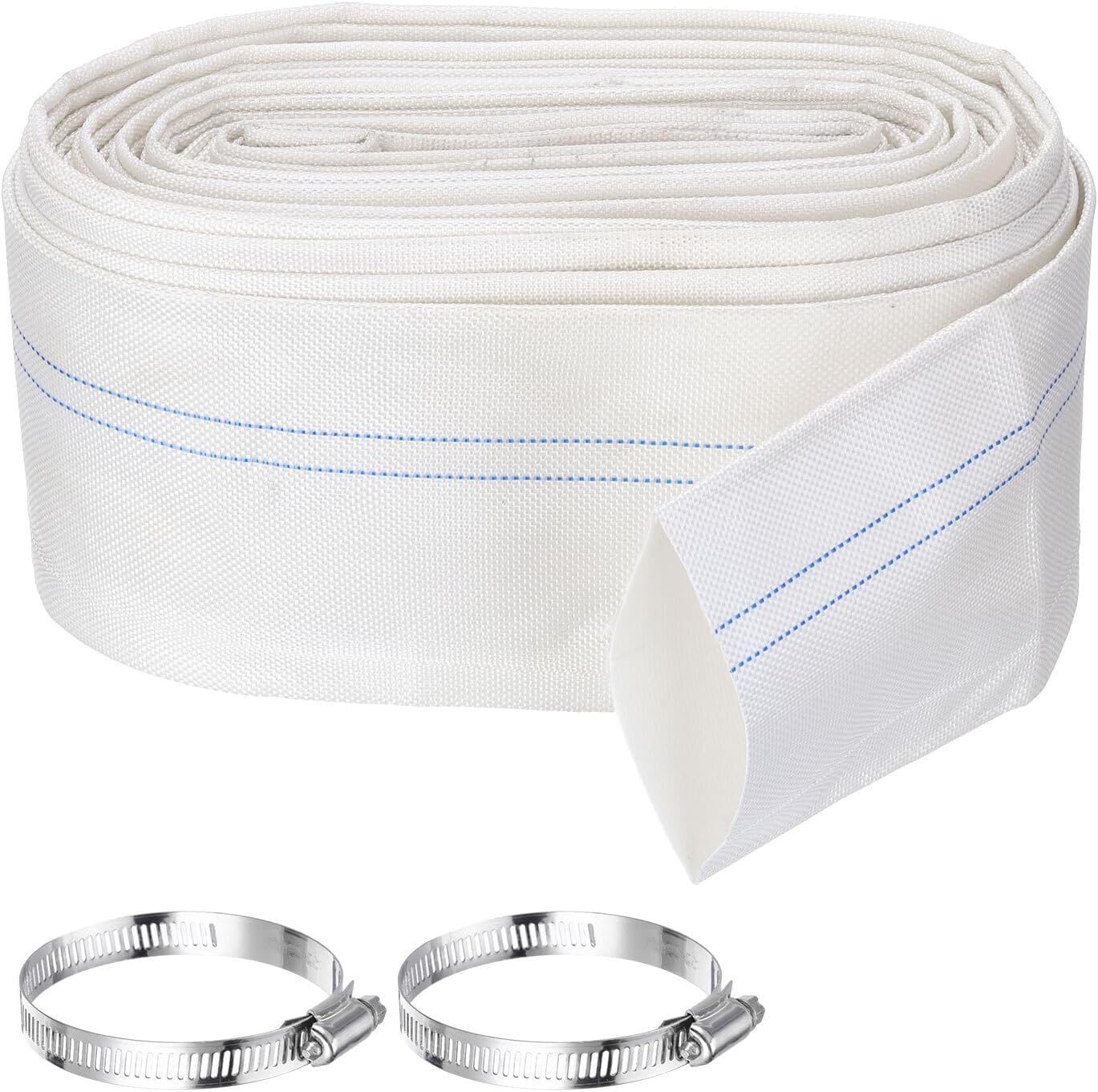 Pool Backwash Hose,3 Inch x 62ft Drain Discharge Pump Hoses,2pcs Clamps,White YESSC901