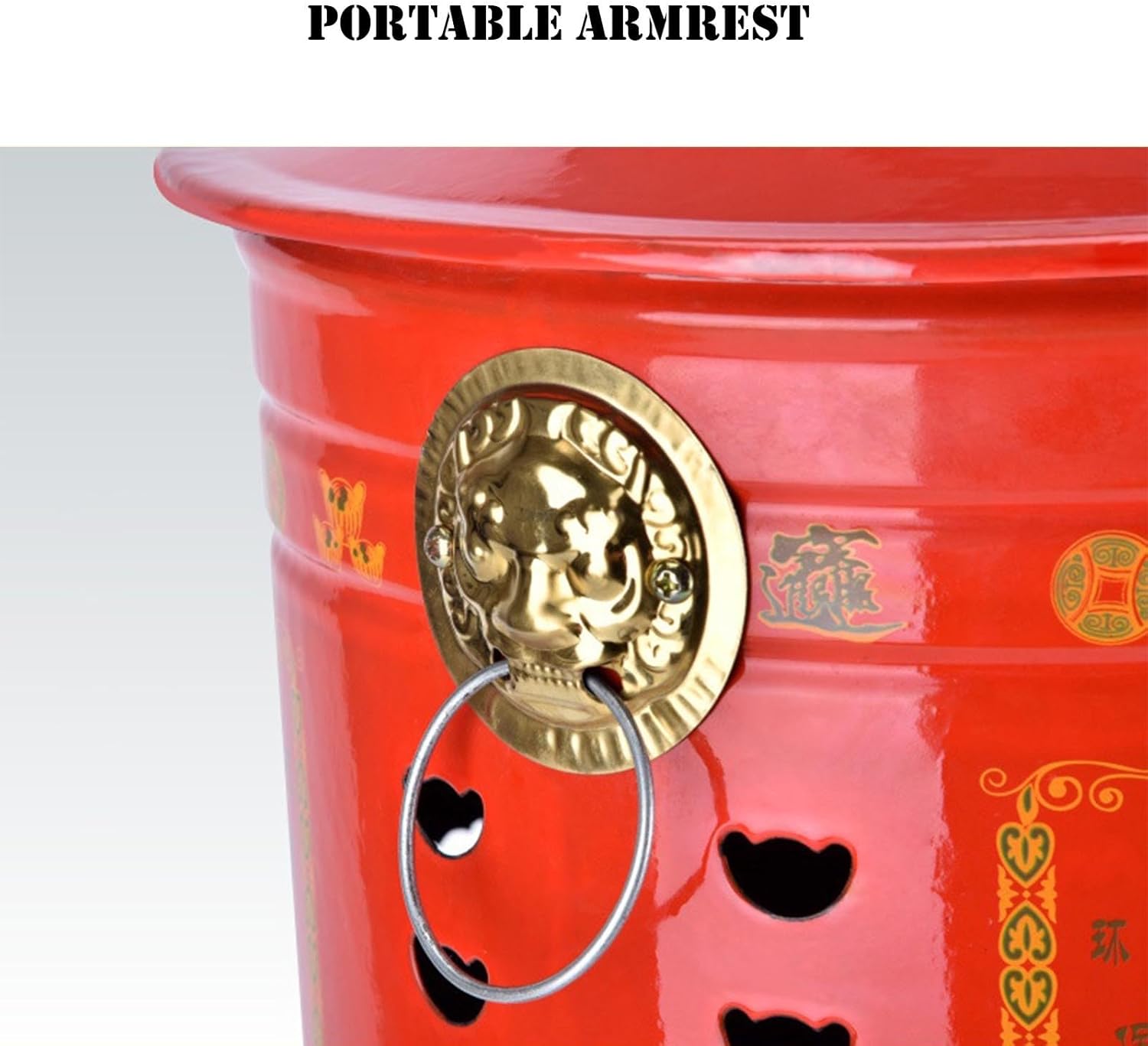 Enamel Burn Barrel Incinerator Can with fire Tongs - Efficient Garden Incinerator Metal Garden Fire Pit Cage Yard Debris Furnace Burning Bin Bucket for Waste Garden Leaf Wood Bonfire(33x54cm)