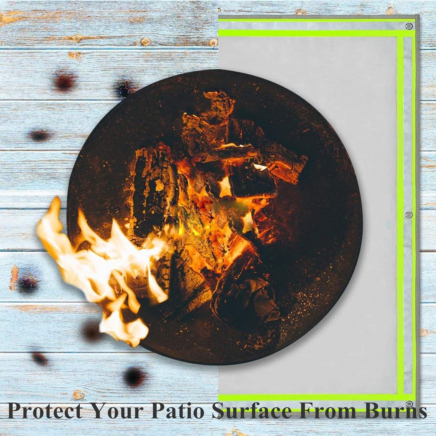 Fire Pit Mat | Square Ember Mat | Large Grill Mat | Under Grill Mat Pad, Protector for Wood Burning Fire Pit, Charcoal Grill, Deck, Lawn, Outdoor Patio,59 * 67 inch /1.5 * 1.7m