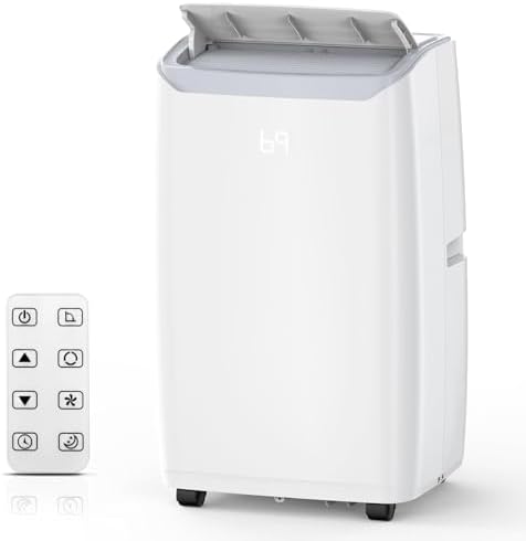 3-in-1 Portable Air Conditioner - 14000 BTUs, Cools Rooms up to 750 Sq.Ft., Dehumidifier & Fan Modes, Remote Control, Quiet Operation, Smart/Sleep Mode, 24H Timer