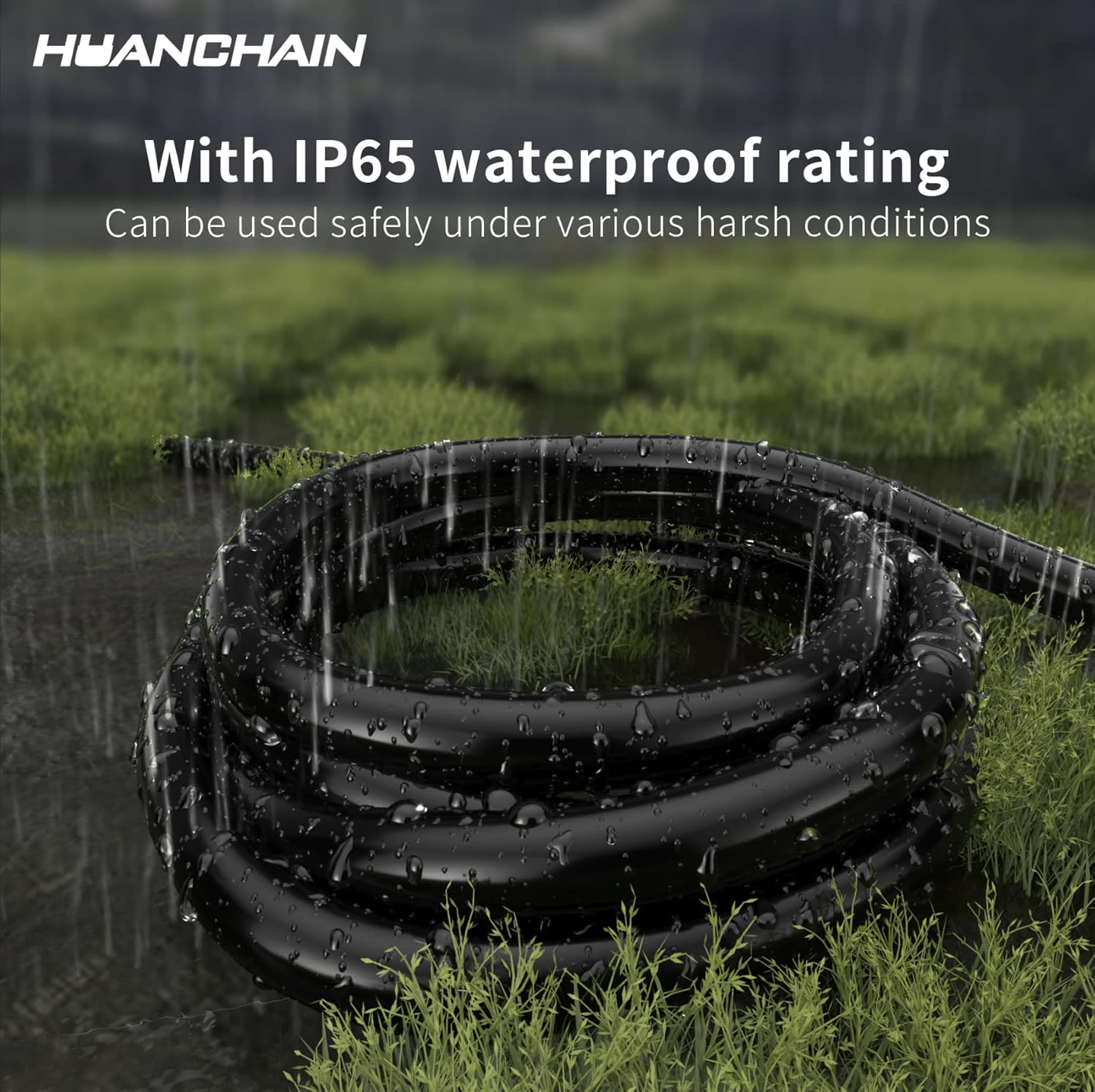 huanchain 3 Prong 30 Amp Generator Cord 100 Feet Heavy Duty,NEMA L5-30P/L5-30R 10 Gauge 125V SJTW Green Lock Generator Extension Cord Waterproof, ETL Listed