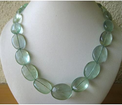 1 Strand Natural Green Flourite Tumbles - Fluorite - Fine Quality Fluorite - 24mm to 16mm - 17 Inch