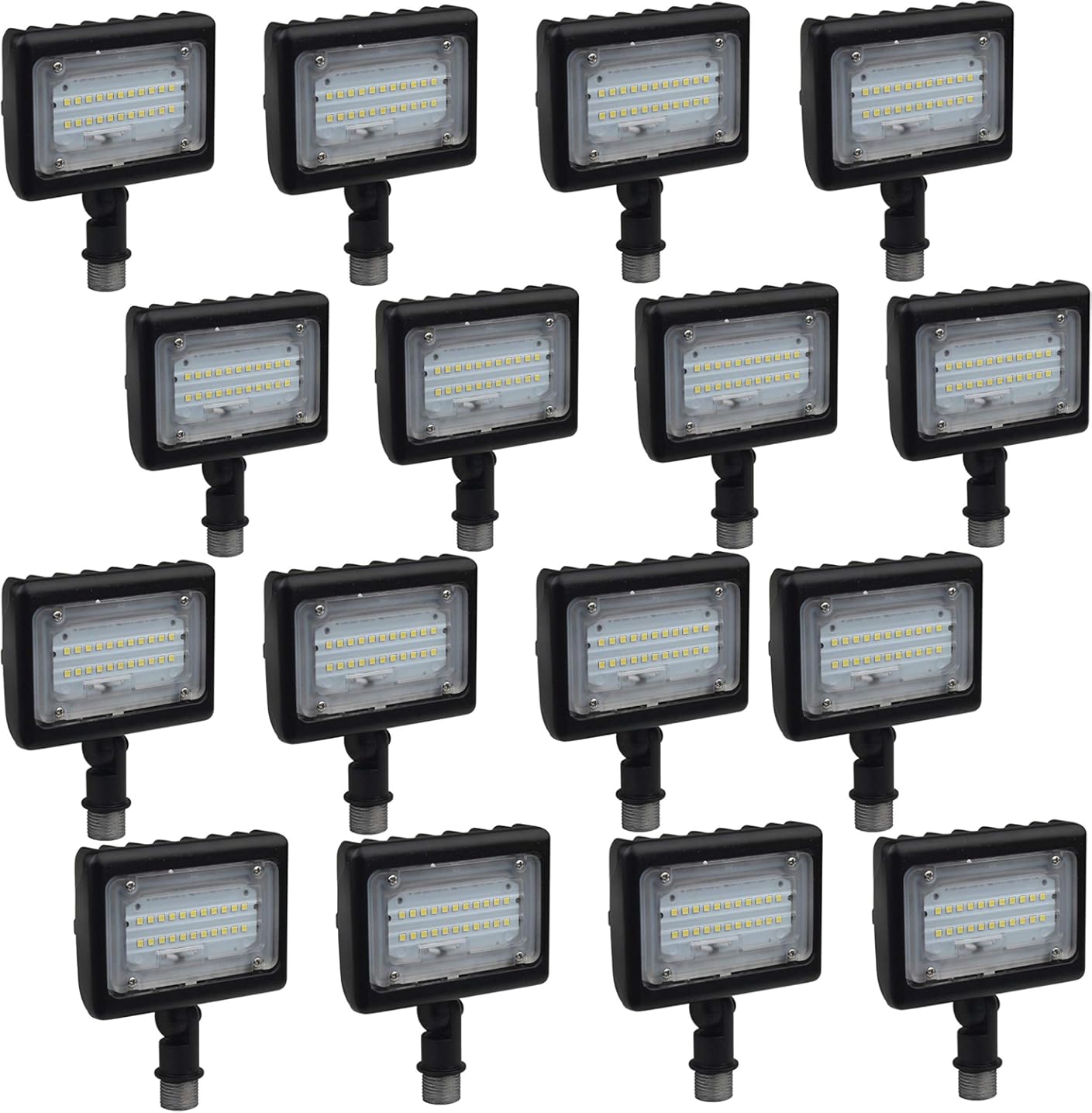 Satco (16 Pack), Part Number: 65-532, Outdoor Lighting, Flood & Security Lights LED Small Flood Light; 15W; 4000K; Bronze Finish Waterproof for Patio, Yard, Garage, and Parking Lots